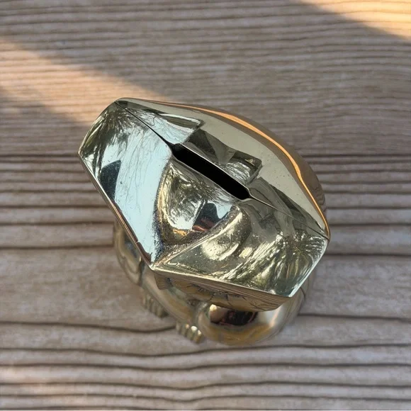 Vintage Heavy Brass Owl Coin Bank Made In Canada By Riverside Brass 4” - Picture 4 of 6